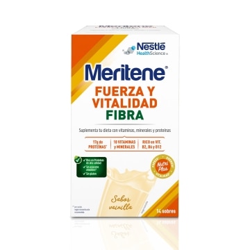 Meritene® Fuerza y Vitalidad Fibra - Batido Vainilla - 14 sobres de 35g