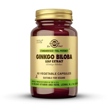 Solgar - Ginkgo biloba extracto de hoja - 60 cápsulas vegetales
