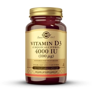 Solgar - Vitamina D3 4000 UI (100 µg) - 120 cápsulas vegetales