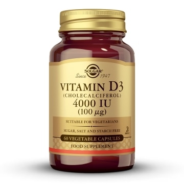 Solgar - Vitamina D3 4000 UI (100 µg) - 60 cápsulas vegetales