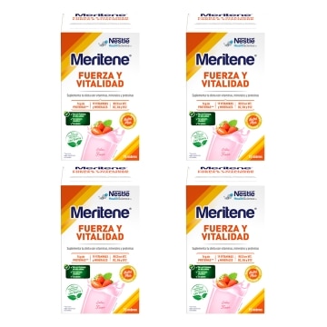 Pack Ahorro Meritene® Fuerza y Vitalidad 4 Batidos Fresa 30 sobres