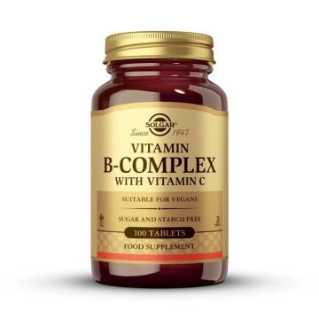 Solgar - Vitamina B-complex con Vitamina C - 100 comprimidos