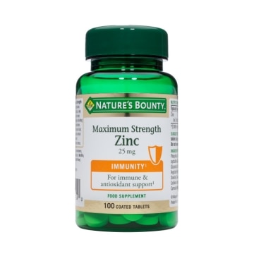 NATURE'S BOUNTY® Máxima Potencia Zinc 25 mg - 100 comprimidos recubiertos