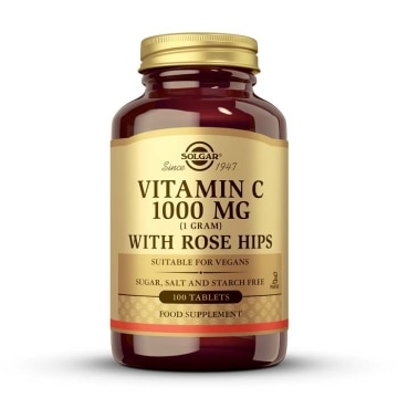 Solgar - Rose Hips - Vitamina C 1000mg con Escaramujo - 100 comprimidos
