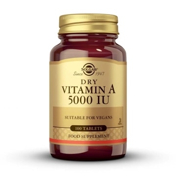 Solgar - Vitamina A seca 5000 UI - 100 comprimidos