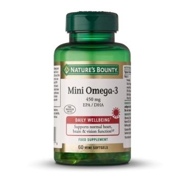 NATURE'S BOUNTY® Mini Omega-3 450 mg - 60 mini cápsulas blandas