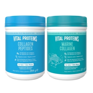 Pack Ahorro Colágeno Vital Proteins Neutro Péptidos 284g + Marino 221g