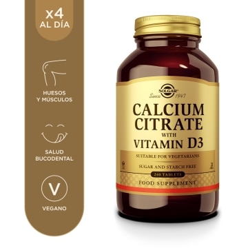 Solgar - Citrato de Calcio con Vitamina D3 - 240 comprimidos