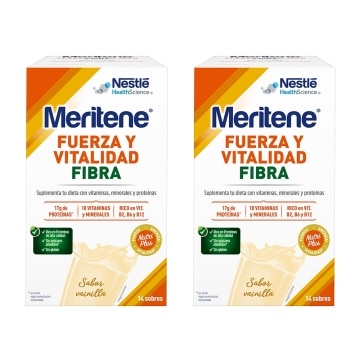 Meritene Fuerza y Vitalidad batido Fibra Vainilla x2