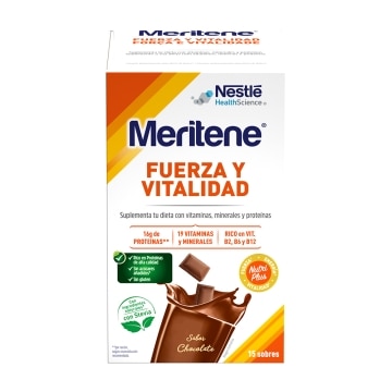 Meritene® Fuerza y Vitalidad Batido Chocolate - 15 sobres de 30g