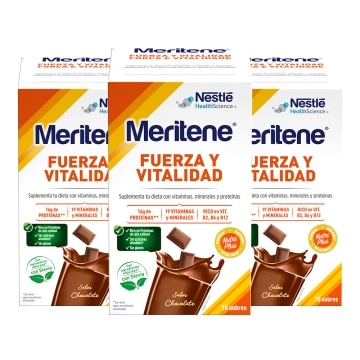 Pack Ahorro Meritene® Fuerza y Vitalidad 3 Batidos Chocolate 45 sobres