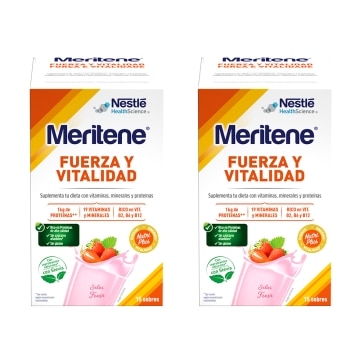 Pack Ahorro Meritene® Fuerza y Vitalidad 2 Batidos Fresa 30 sobres
