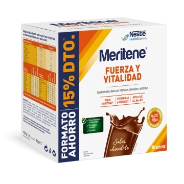 Meritene® Fuerza y Vitalidad Batido Chocolate - 30 sobres de 30g – Formato Ahorro