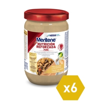 Pack Ahorro 6 tarros Puré Pollo con Pasta y champiñones - Meritene® Nutrición Reforzada
