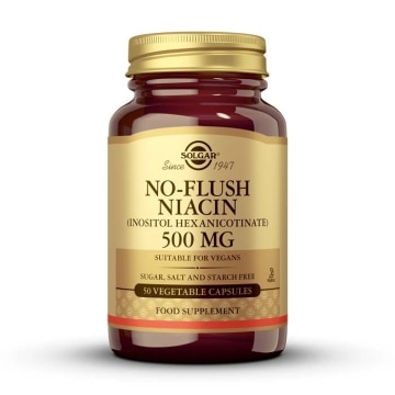 Solgar - Niacina no ruborizante 500 mg - 50 cápsulas vegetales