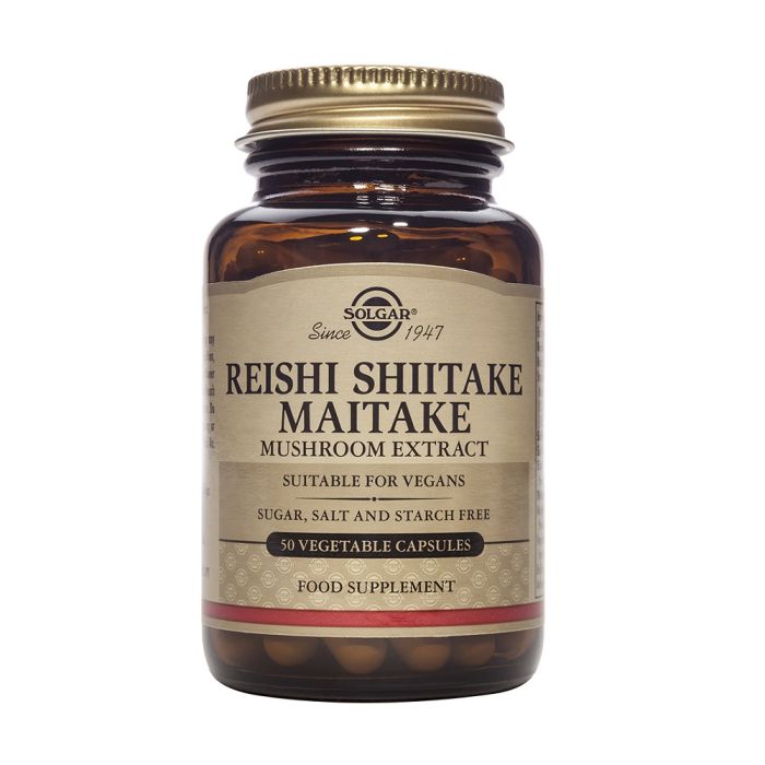 Solgar Reishi, Shiitake y Maitake 50 cápsulas Nutrición Es Vida