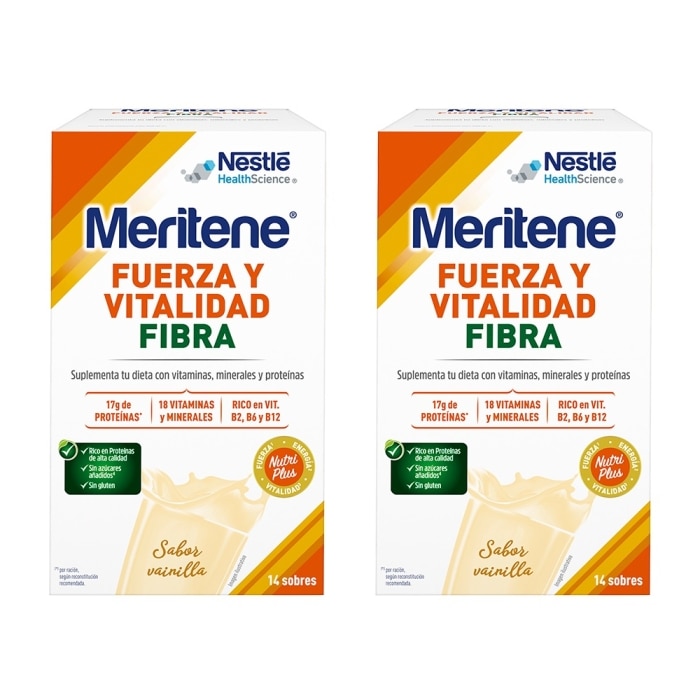 Meritene Fuerza y Vitalidad batido Fibra Vainilla x2