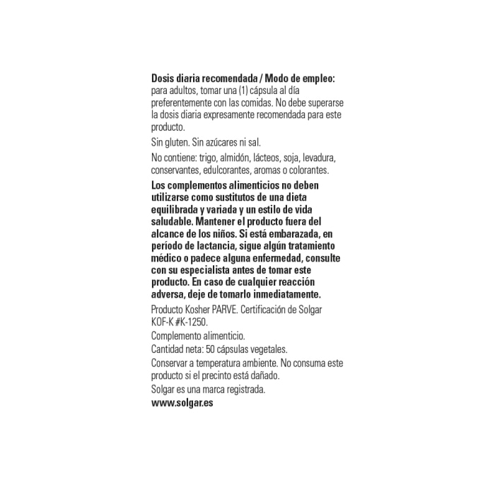 Solgar - Ácido alfa-lipoico 200 mg - 50 cápsulas vegetales