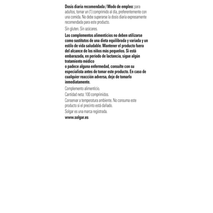 Solgar - Magnesio con Vitamina B6 - 100 comprimidos
