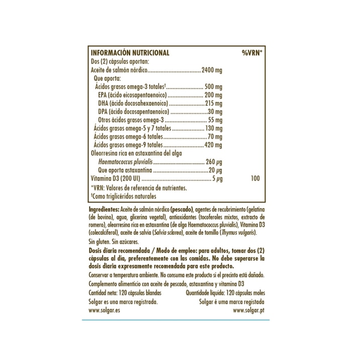 Solgar - Full Spectrum Omega Salmon Oil® - 120 cápsulas blandas
