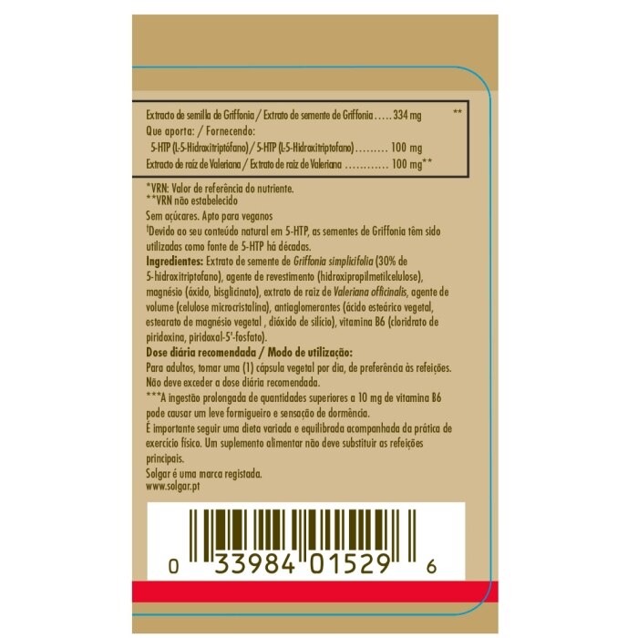 Solgar -  Griffonia 5-HTP - 90 cápsulas vegetales