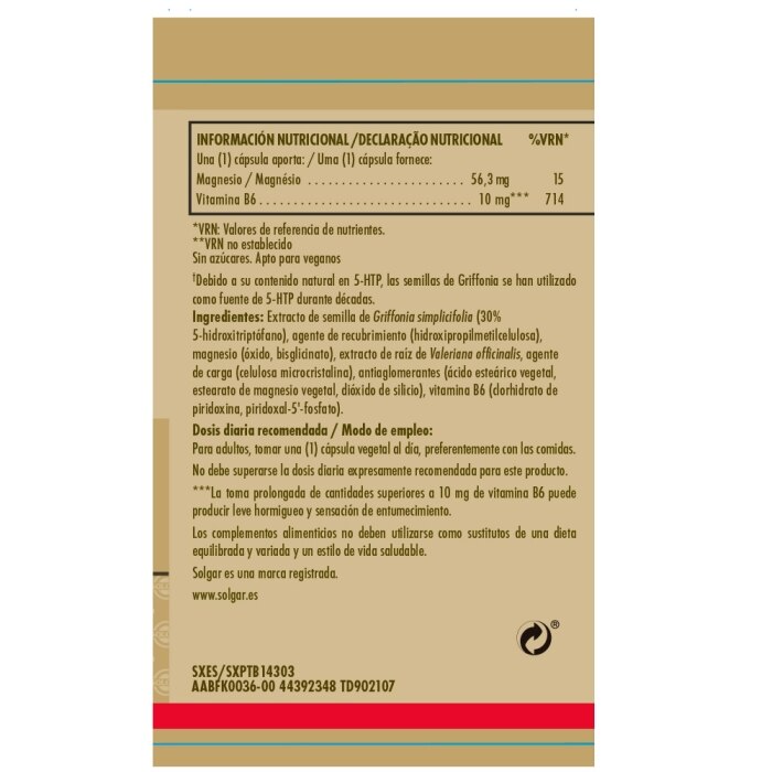Solgar -  Griffonia 5-HTP - 90 cápsulas vegetales