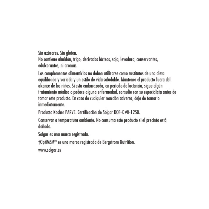Solgar - Fórmula Pelo Piel y Uñas - 120 comprimidos