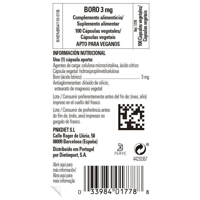 Solgar - Boro 3 mg - 100 cápsulas vegetales