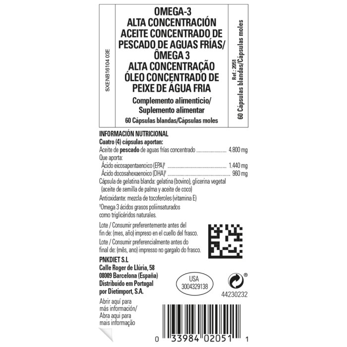Solgar - Omega-3 alta concentración - 60 cápsulas blandas
