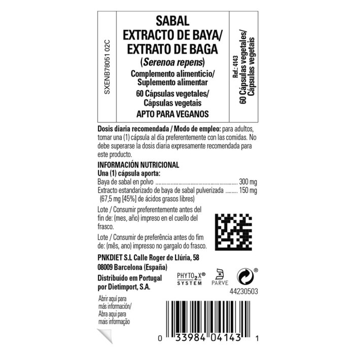Solgar - Sabal extracto de baya - 60 cápsulas vegetales