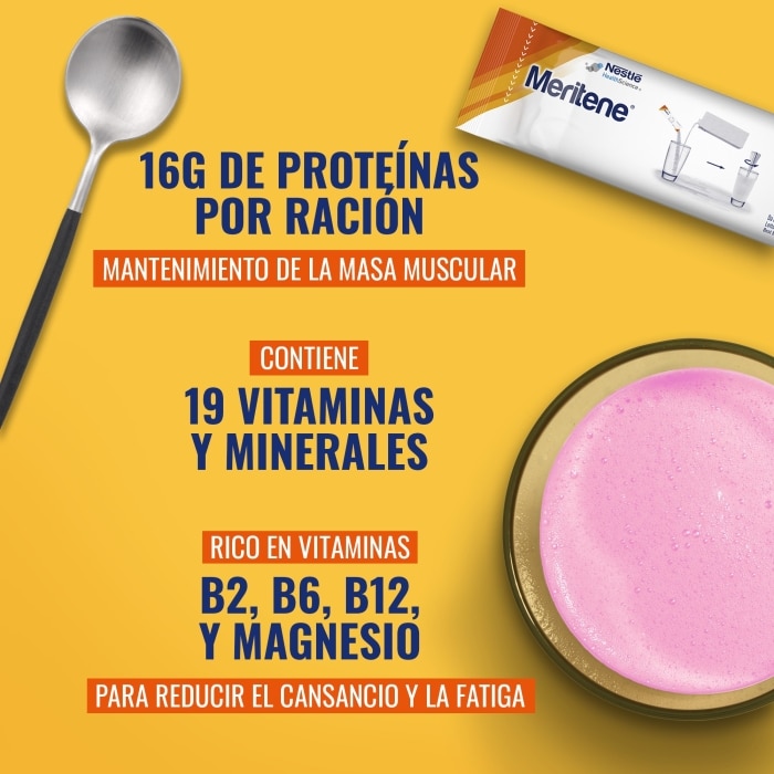 Meritene® Fuerza y Vitalidad Batido Fresa - 15 sobres de 30 g