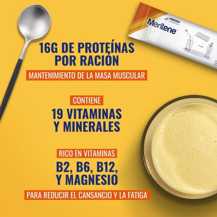 Meritene® Fuerza y Vitalidad Batido Vainilla - 15 sobres de 30g