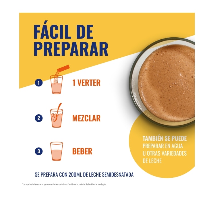Meritene® Fuerza y Vitalidad Batido Chocolate - 15 sobres de 30g