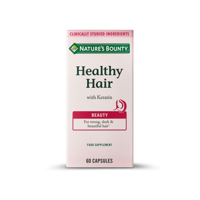 NATURE'S BOUNTY® Healthy Hair con Queratina - 60 cápsulas