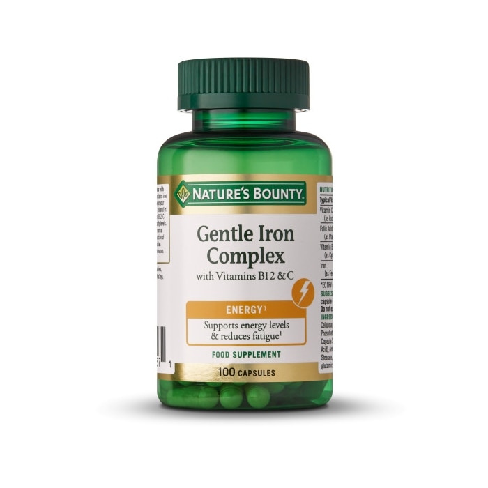 NATURE'S BOUNTY® Hierro Gentle Complex con Vitaminas C & B12 - 100 cápsulas