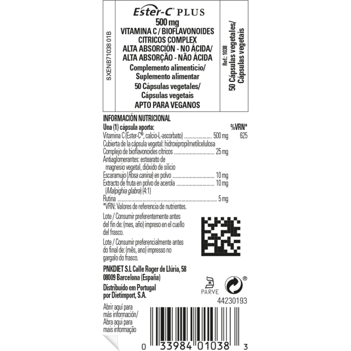 Solgar - Ester-C® Plus - Vitamina C patentada 500mg - 50 cápsulas vegetales