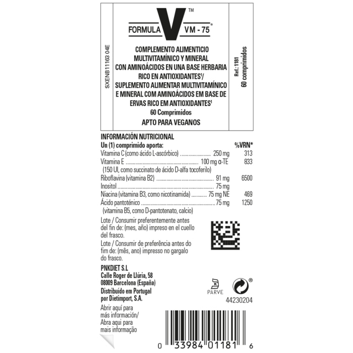 Solgar - Fórmula VM-75 - 60 comprimidos