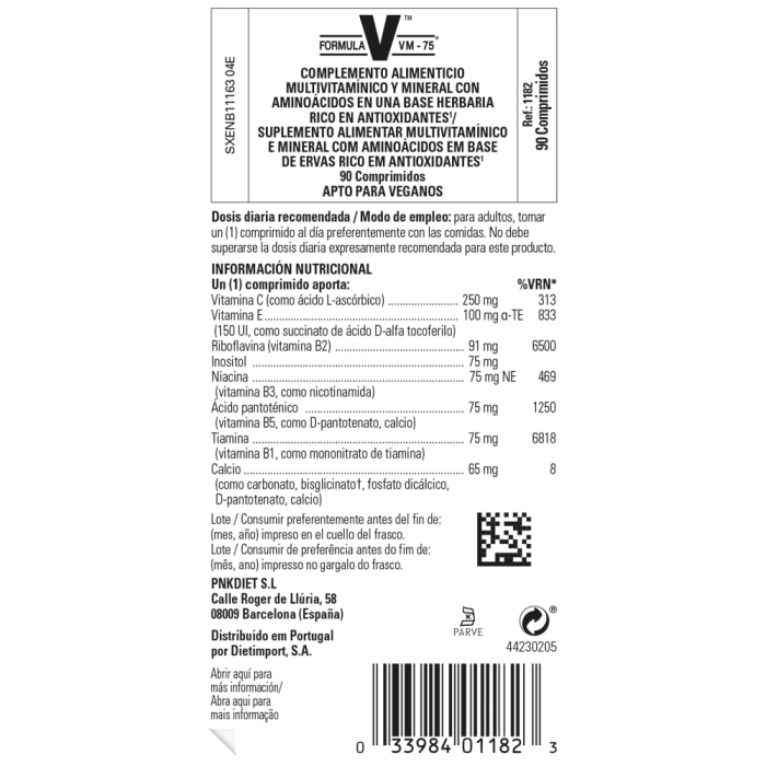 Solgar - Fórmula VM-75 - 90 comprimidos