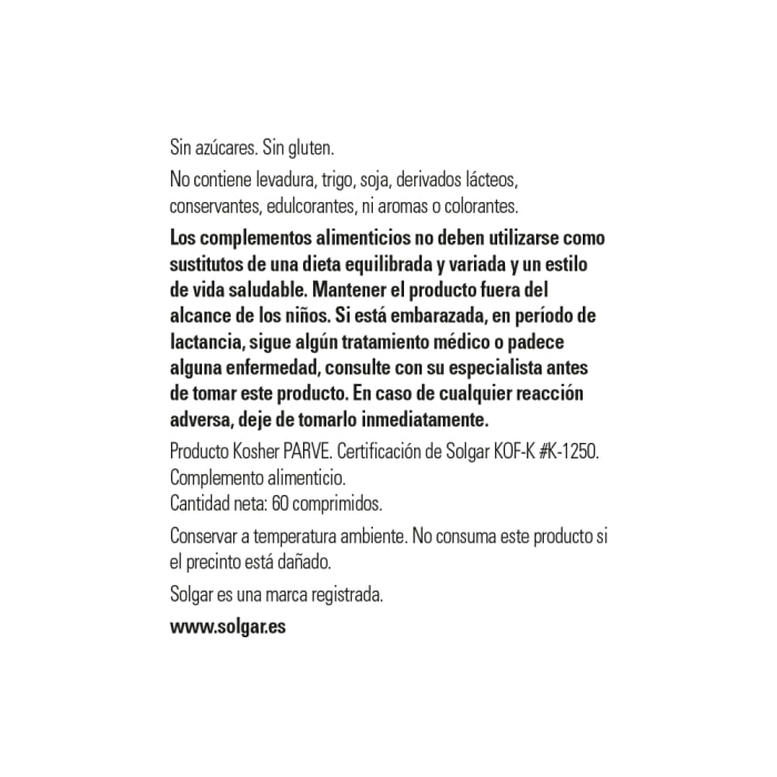 Solgar - L-glutamina 1000 mg - 60 comprimidos