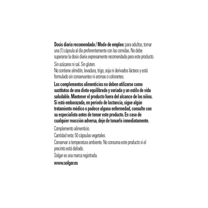 Solgar - Vitamina B12 500 μg - 50 cápsulas vegetales