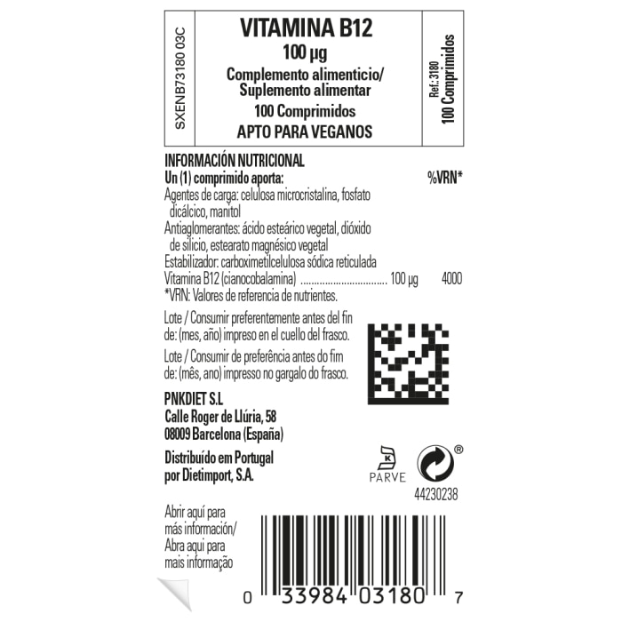 Solgar - Vitamina B12 100 μg - 100 comprimidos