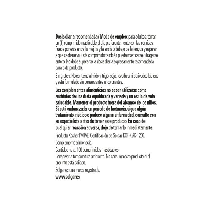 Solgar - Vitamina B12 1000 μg - 100 comprimidos