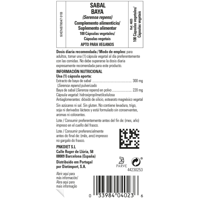 Solgar - Sabal - 100 cápsulas vegetales