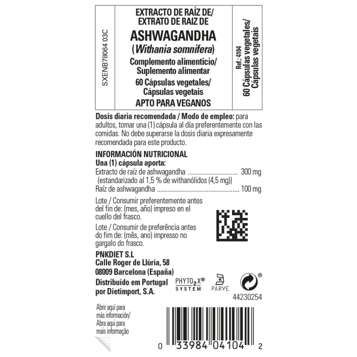 Solgar - Extracto de raíz de ashwagandha - 60 cápsulas vegetales