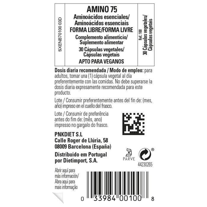 Solgar - Amino 75 - 30 cápsulas vegetales