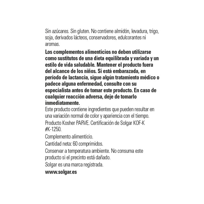 Solgar - L-carnitina 500 mg - 60 comprimidos