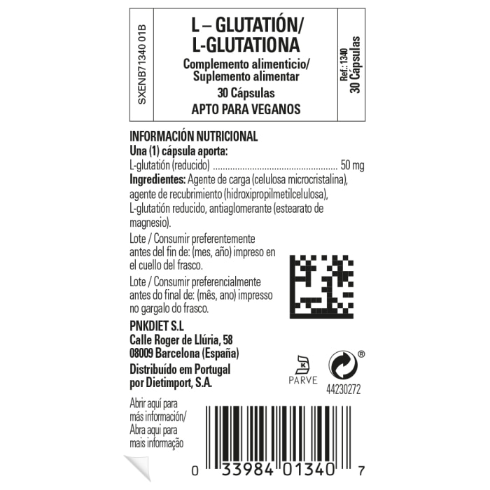Solgar - L-glutatión - 30 cápsulas vegetales