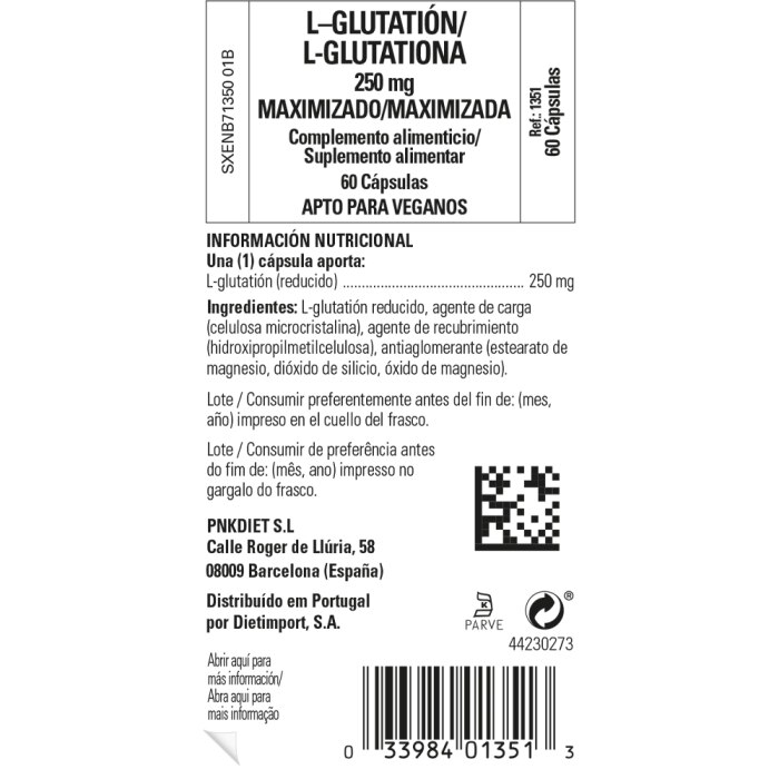 Solgar - L-glutatión 250 mg - 60 cápsulas vegetales