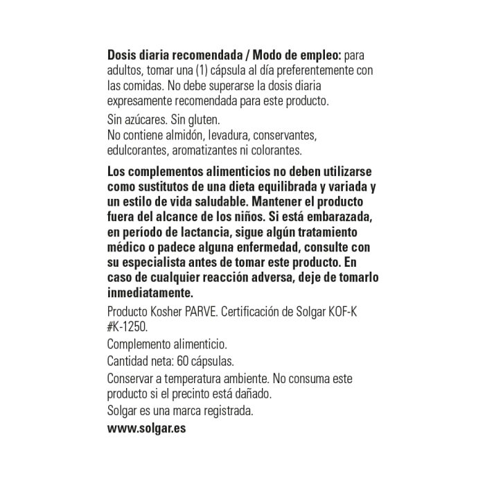 Solgar - L-glutatión 250 mg - 60 cápsulas vegetales