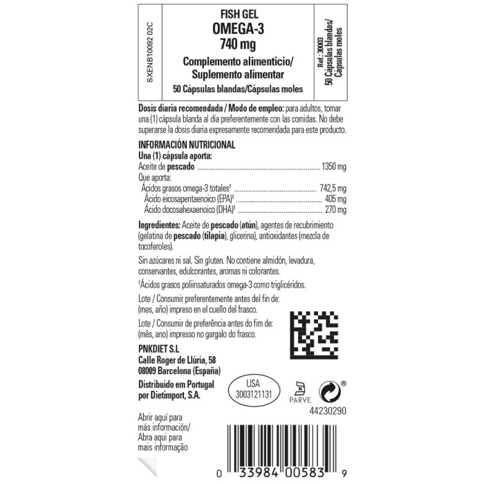 Solgar - Fish Gel omega-3 740 mg - 50 cápsulas blandas